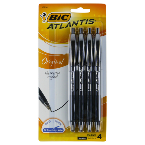 BIC Glide Black Ballpoint Pens- 4ct