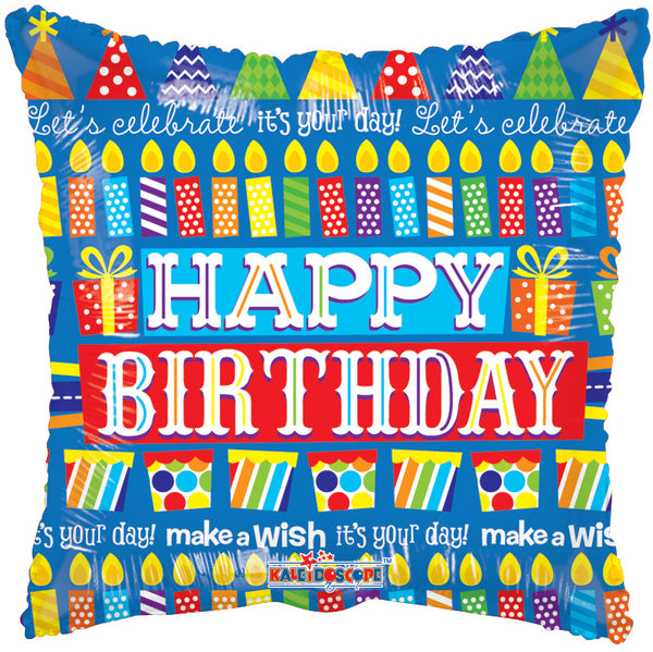 General Happy Birthday Mylar  Balloons - 18"