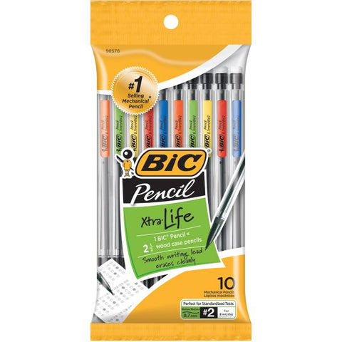 BIC Mechanical Pencils With Erasers, Medium Point (0.7mm)- 12ct