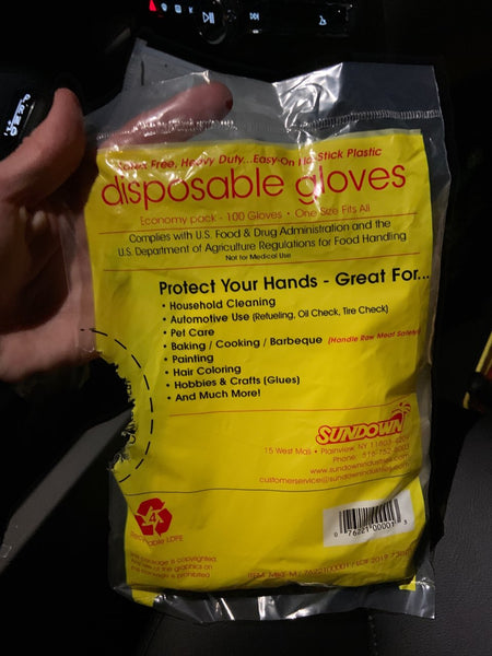 Sundown Heavy Duty Plastic Disposable Gloves - Latex Free - 1 PACK